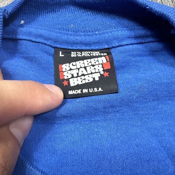 DETROIT PISTONS 1989 NBA Vintage Salem Training Camp 50/50 T-Shirt Large USA SS - Picture 3 of 7